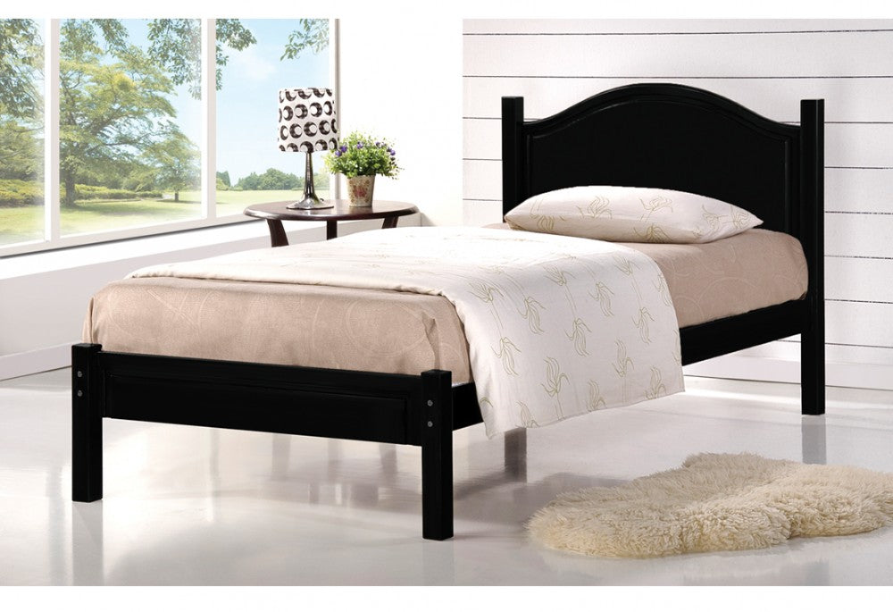 TWIN (SINGLE) SIZE- (2342 ESPRESSO)- WOOD BED FRAME IN A BOX- WITH SLATS