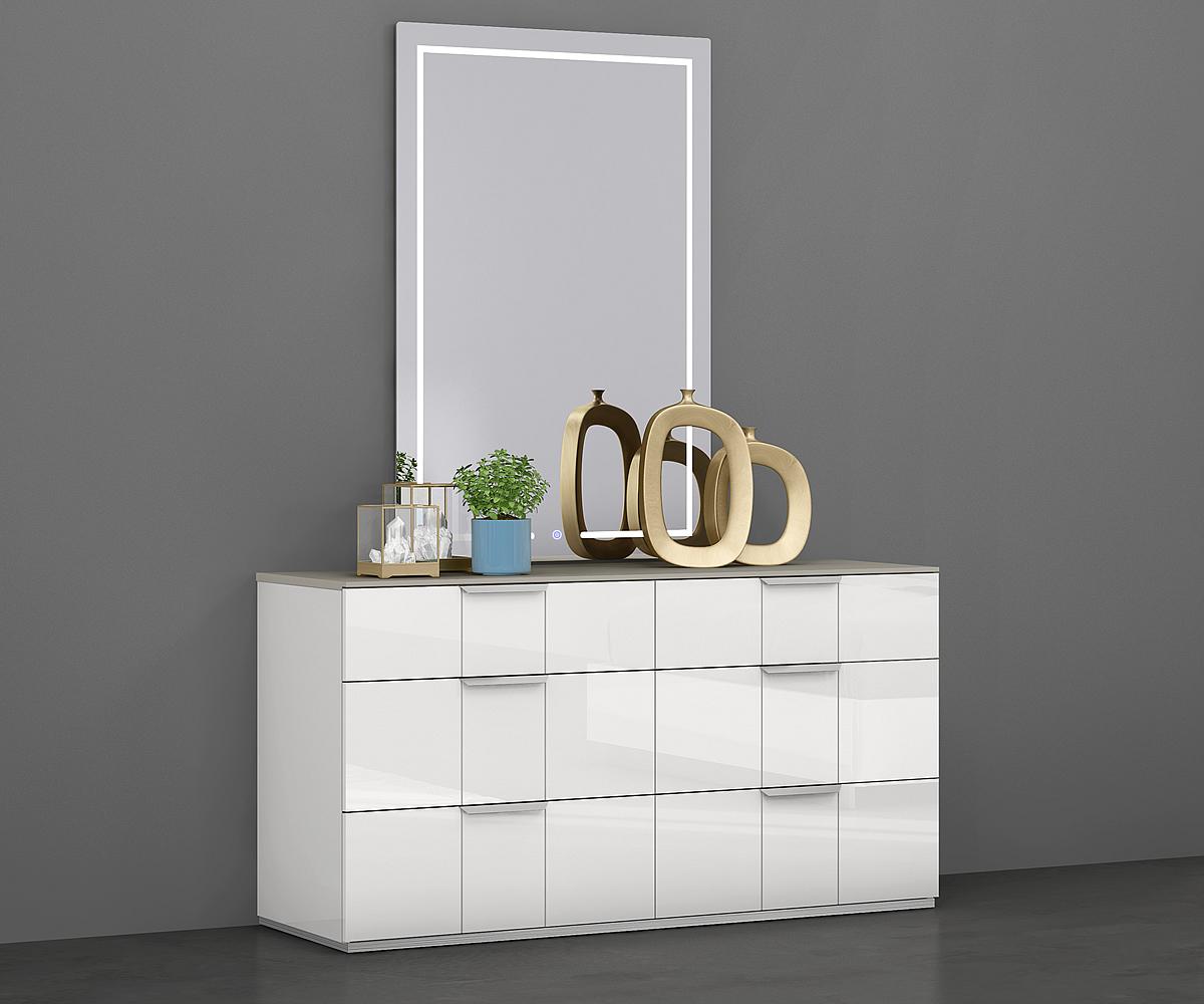 (HARVEY WHITE- 6)- DRESSER + MIRROR