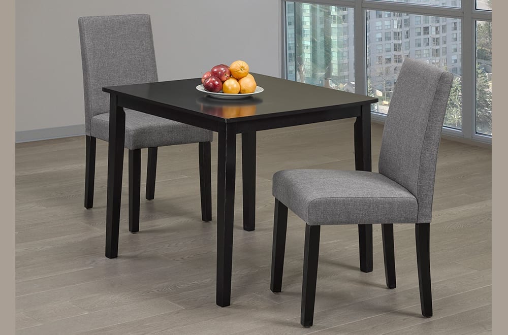 (3105- 250 GREY- 3)- 32" LONG- WOOD DINING TABLE- WITH 2 CHAIRS