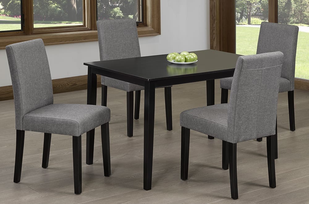 (3106- 250 GREY- 5)- 48" LONG WOOD DINING TABLE- WITH 4 CHAIRS- OUT OF STOCK UNTIL JUNE 1, 2025