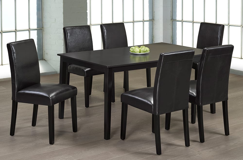 (3107- 248 ESPRESSO- 7)- 59" LONG- WOOD DINING TABLE- WITH 6 CHAIRS