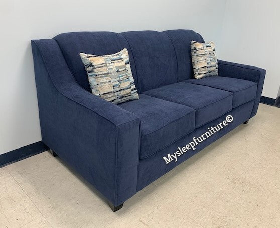 (4000 TIGHT BACK BLUE- 1)- FABRIC- CANADIAN MADE SOFA- (DELIVERY AFTER 1 MONTH)