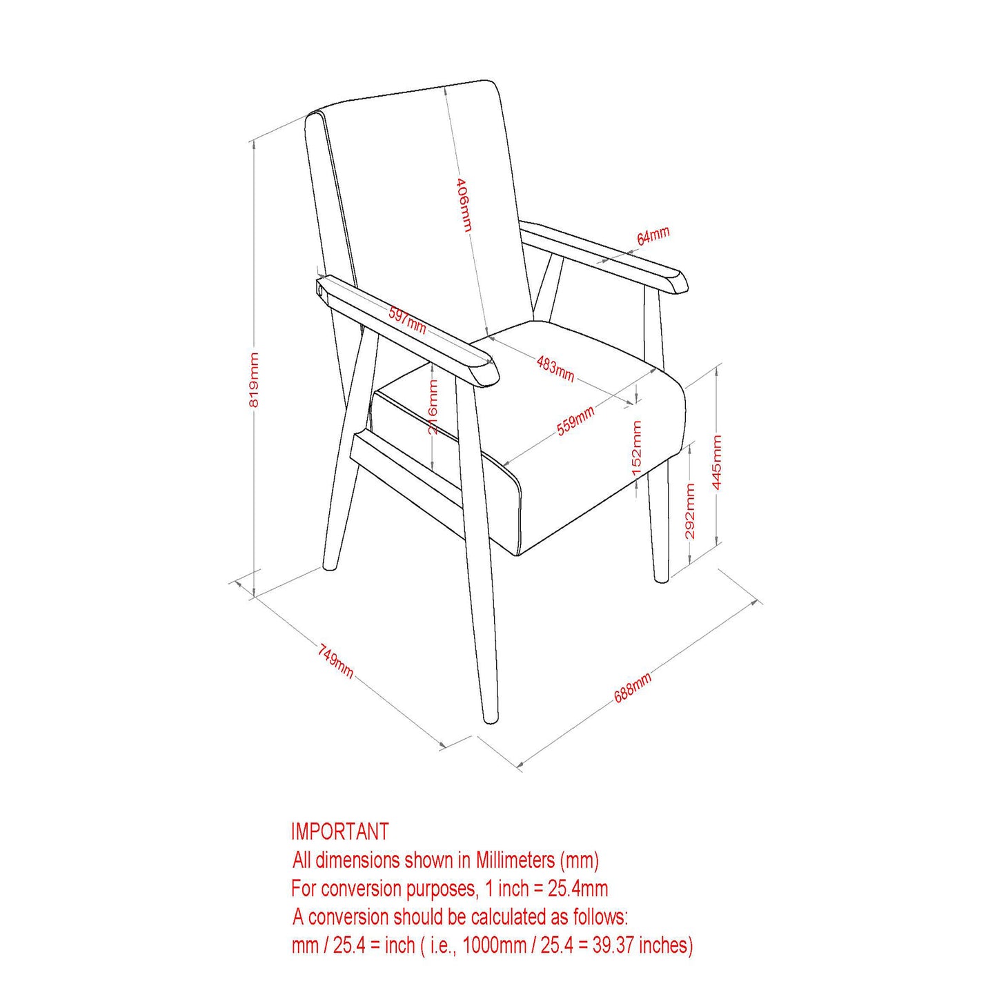 (WILDER GREY)- LEATHER ACCENT CHAIR