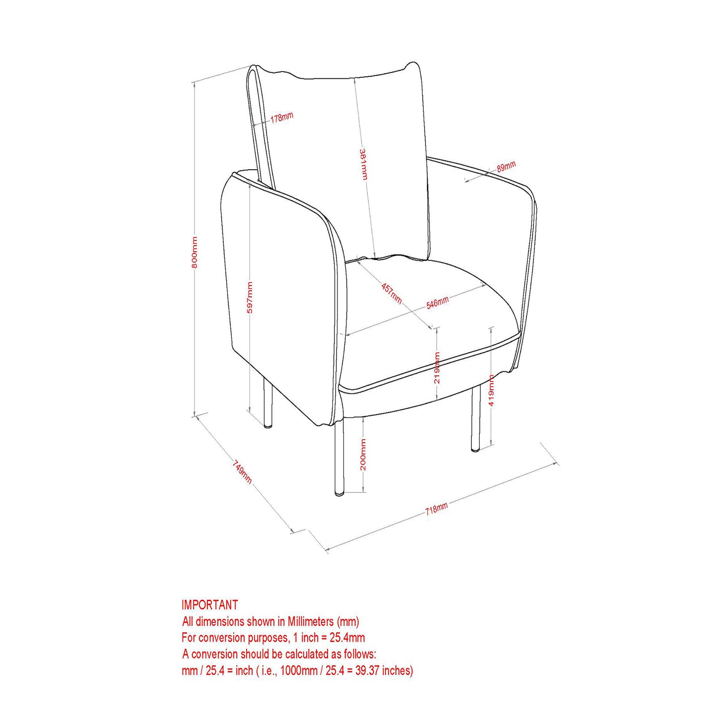 (RYKER GREY)- LEATHER ACCENT CHAIR