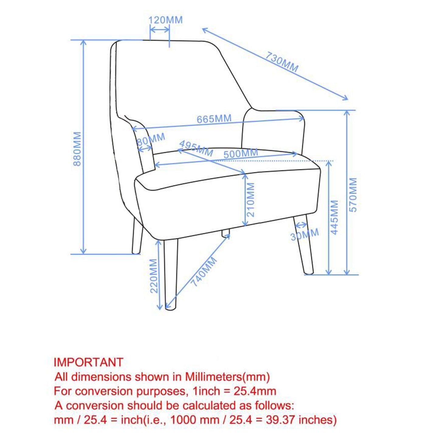 (ZOEY CREAM)- FABRIC ACCENT CHAIR
