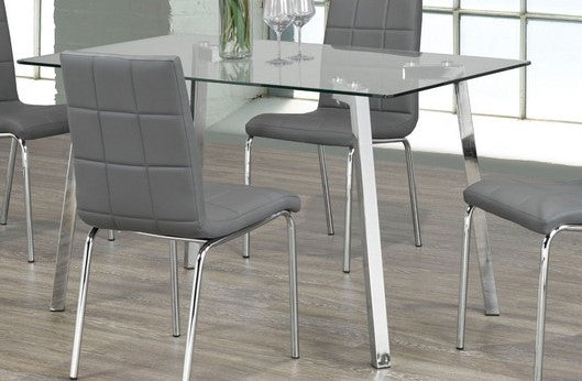 (5065 CHROME- 1)- 51" long- GLASS COMPUTER/ DINING TABLE- OUT OF STOCK UNTIL NOVEMBER 27, 2023