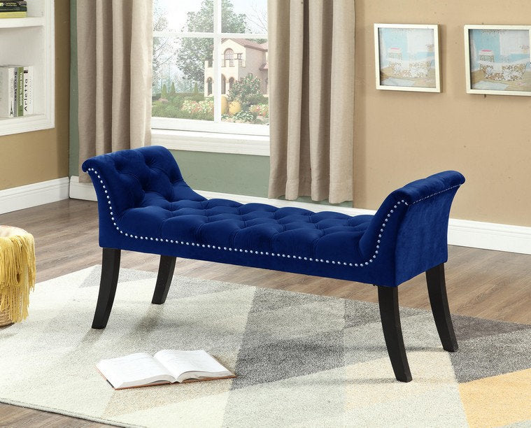 (6232 BLUE)- VELVET FABRIC- BENCH