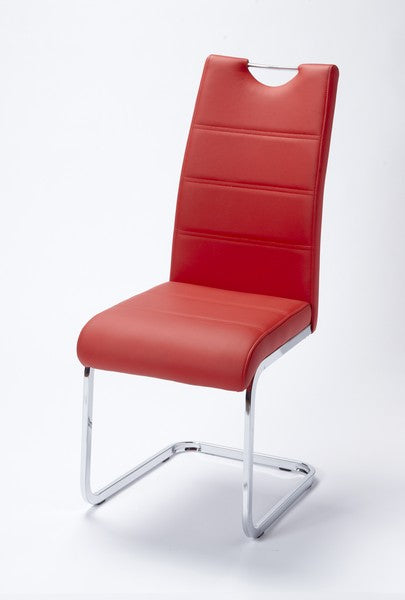 (6353 RED- 2 PACK)- LEATHER- DINING CHAIRS