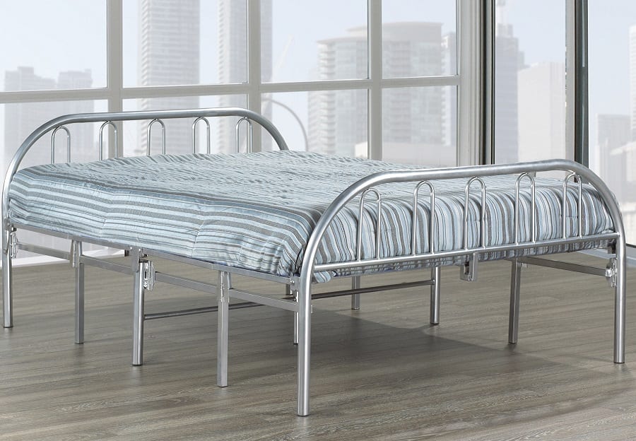 TWIN (SINGLE) SIZE- (660 SILVER)- METAL FOLDING BED- MATTRESS NOT INCLUDED