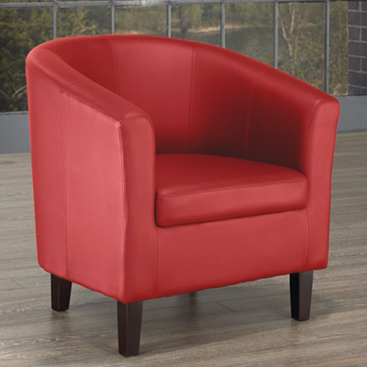 (660 RED)- LEATHER ACCENT CHAIR