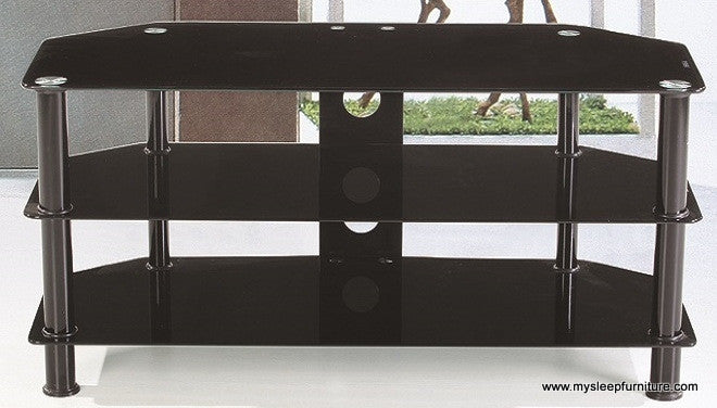 (701 BLACK)- 42" LONG- GLASS TV STAND