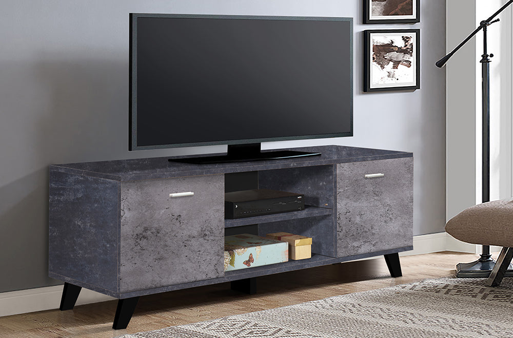 (750 GREY)- 48" LONG- WOOD TV STAND- OUT OF STOCK UNTIL OCTOBER 17, 2025