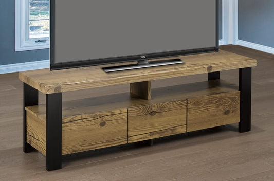 (788 BROWN)- 60" LONG- WOOD TV STAND- WITH SHELF