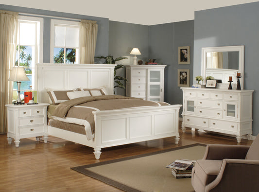 KING SIZE- ADELAIDE- WHITE COLOR- 8 PC.- BEDROOM SET