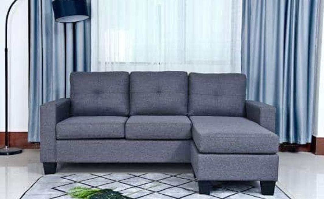 (ANNA GREY)- REVERSIBLE- FABRIC SECTIONAL SOFA
