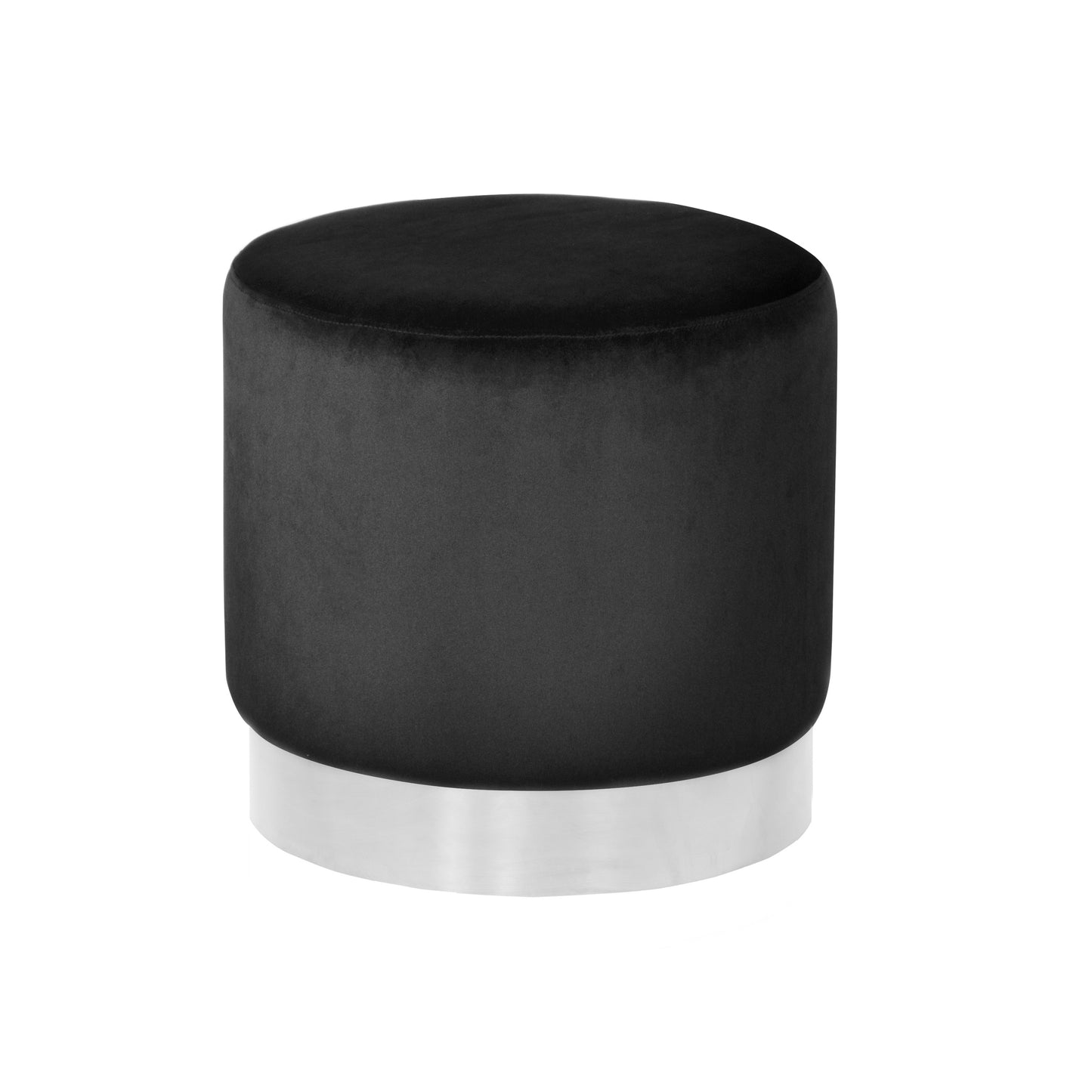(ARIA BLACK)- VELVET FABRIC- ROUND OTTOMAN