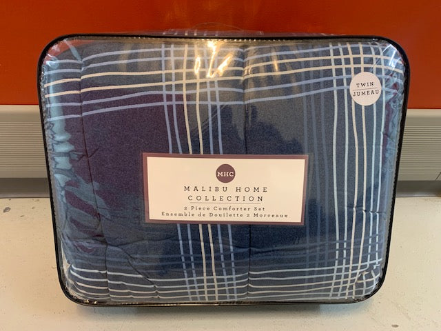 TWIN (SINGLE) SIZE- (MALIBU BLUE)- 2 PC. COMFORTER SET