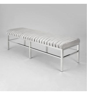 (CHANNEL GREY)- VELVET FABRIC BENCH