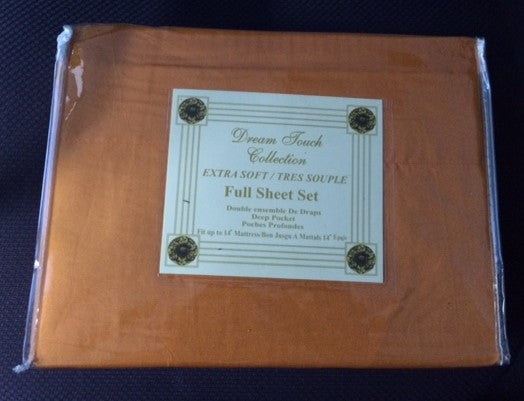 DOUBLE (FULL) SIZE- (DREAM TOUCH- LIGHT BROWN)- 4 PC. SHEET SET