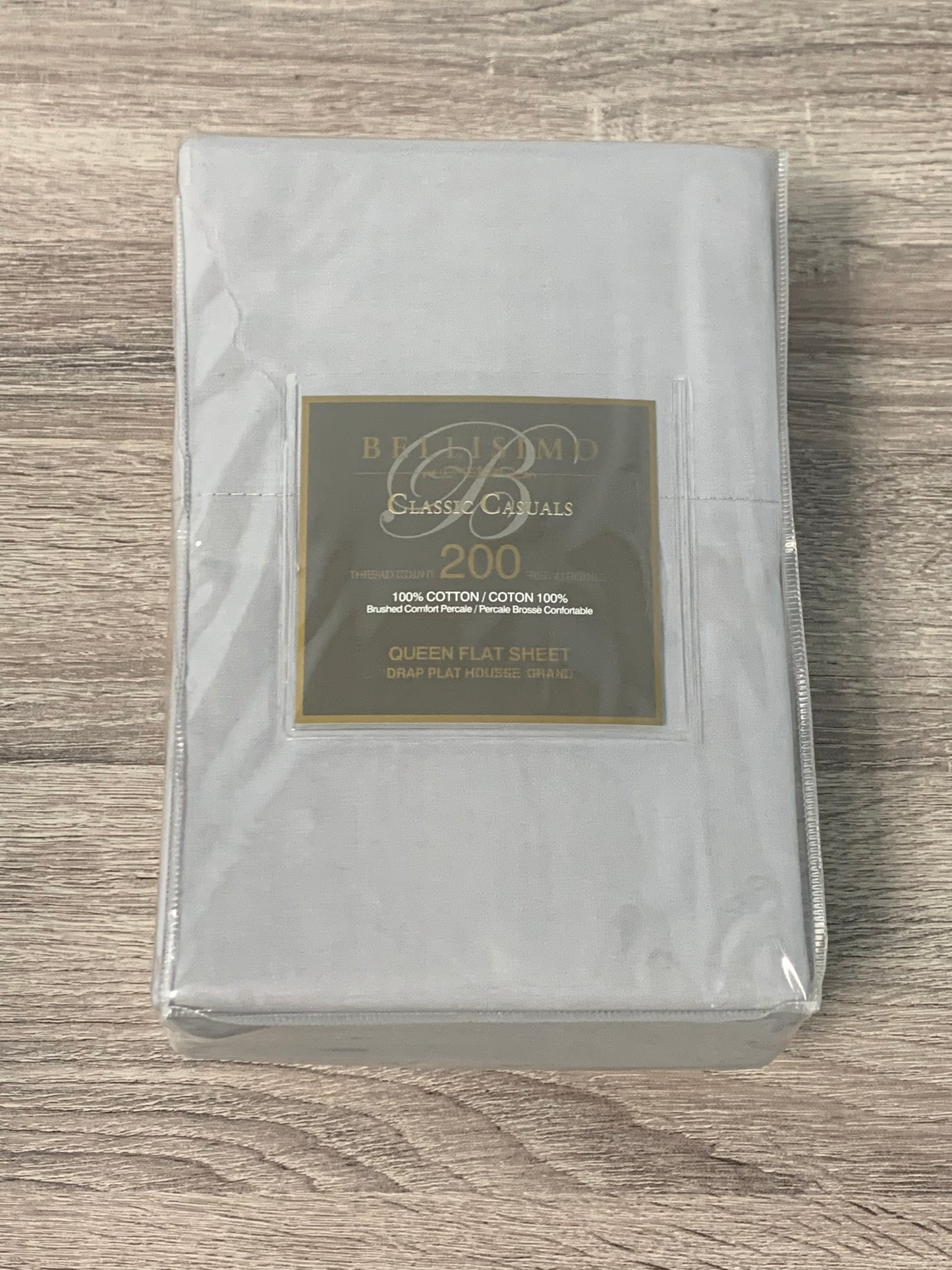 QUEEN SIZE- (200 TC GREY)- 100% COTTON- FLAT BED SHEET