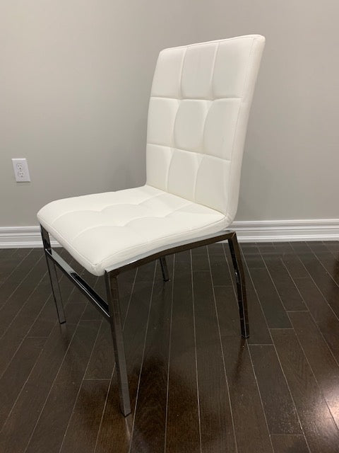 (142 WHITE- 4 PACK)- LEATHER- DINING CHAIRS