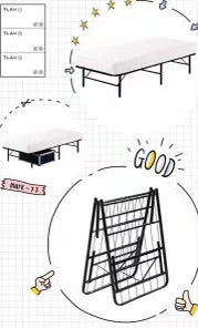 DOUBLE (FULL) SIZE- (SMART BLACK)- METAL BED FRAME- WITH PLATFORM