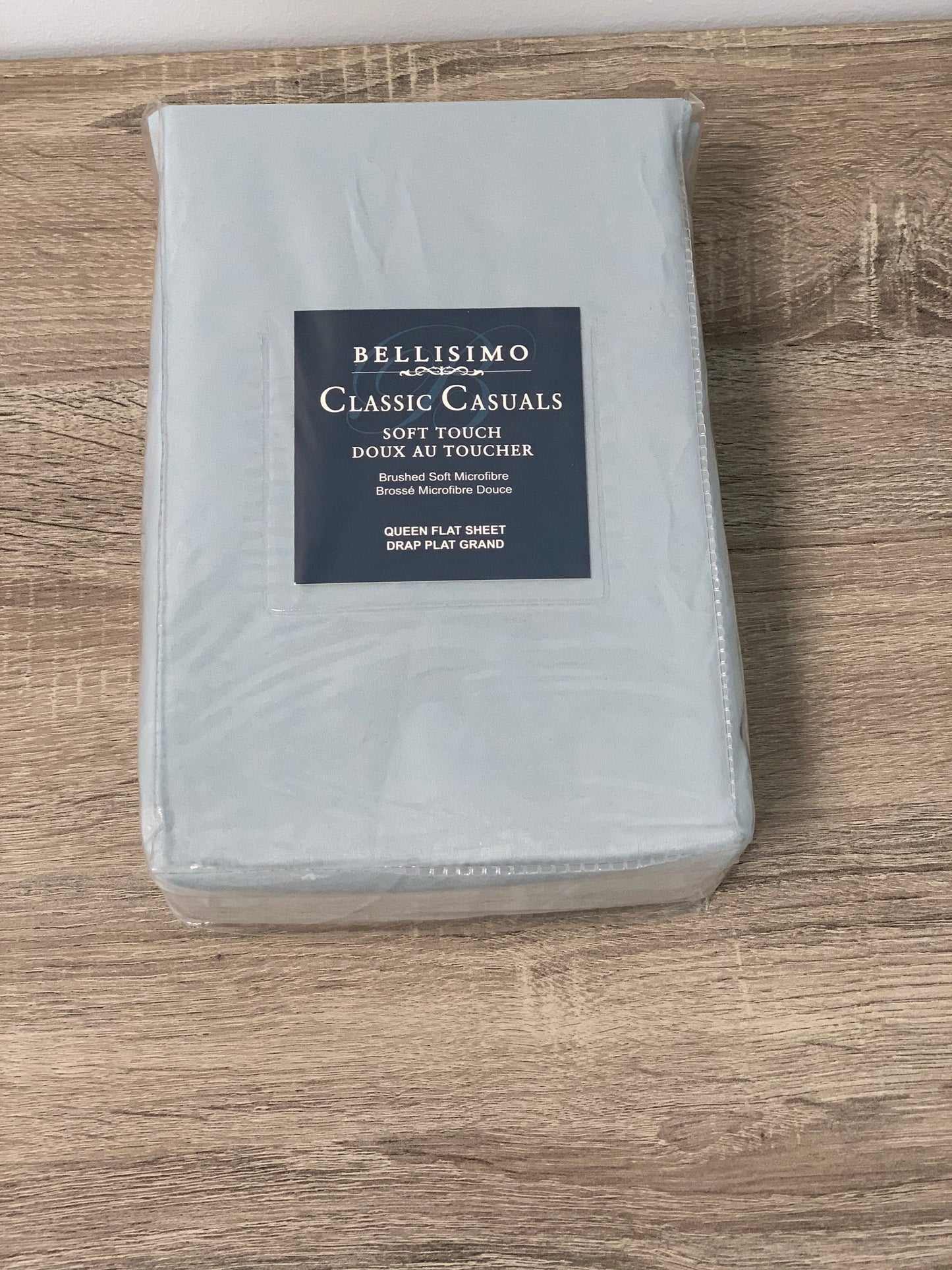 QUEEN SIZE- (BELLISIMO LIGHT GREY)- FLAT BED SHEET