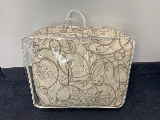 QUEEN SIZE- (CLASSIC CREATIONS- BEIGE)- 3 PC. COMFORTER SET