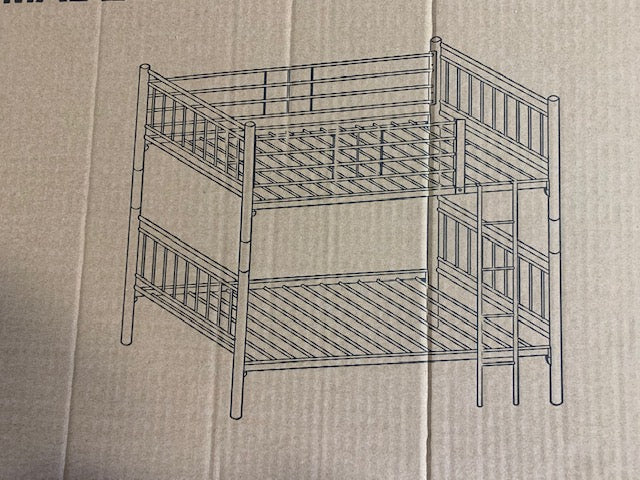 TWIN/ TWIN- (512 GREY)- SPLITTABLE- METAL BUNK BED- OUT OF STOCK UNTIL MAY 30, 2025