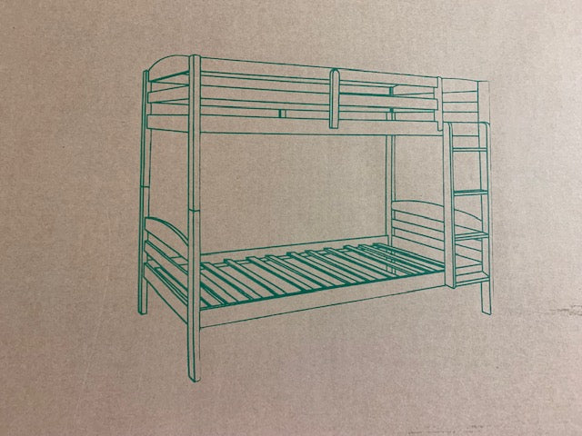 TWIN/ TWIN- (124 GREY)- SPLITTABLE- WOOD BUNK BED