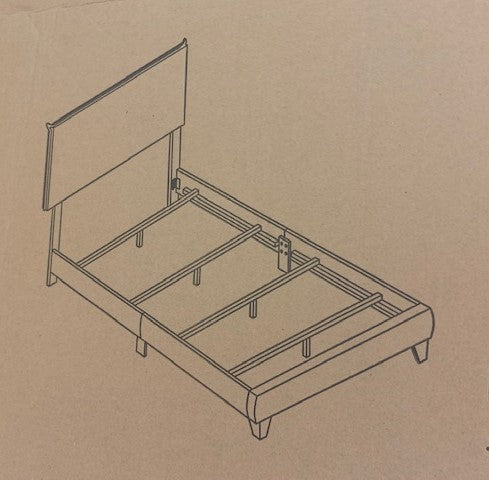 QUEEN SIZE- (2172 GREY)- FABRIC BED FRAME- (BOX SPRING REQUIRED)