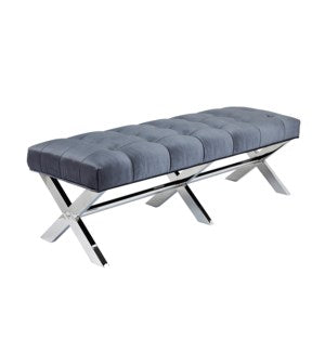 (LAUREN CHARCOAL)- VELVET FABRIC- BENCH