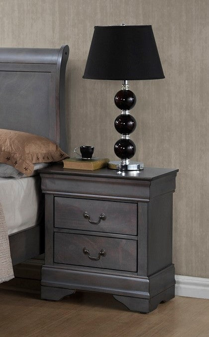 (LP GREY BO 4934A)- WOOD NIGHT STAND- TEXT OR WHATSAPP 416 319 8851 FOR STOCK AVAILABILITY BEFORE PAYING