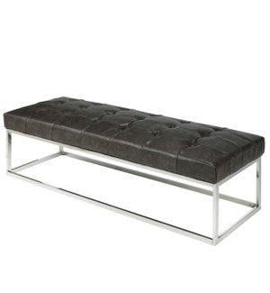 (MODERN S GREY)- LEATHER BENCH