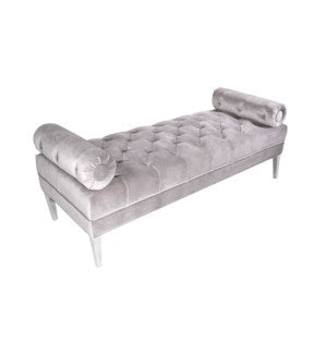 (PRADO GREY)- VELVET FABRIC- BENCH