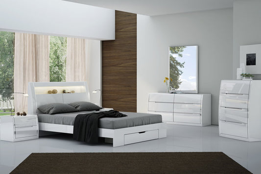 KING SIZE- (PHOEBE WHITE- 8 PC.)- BEDROOM SET- WITH DRAWER