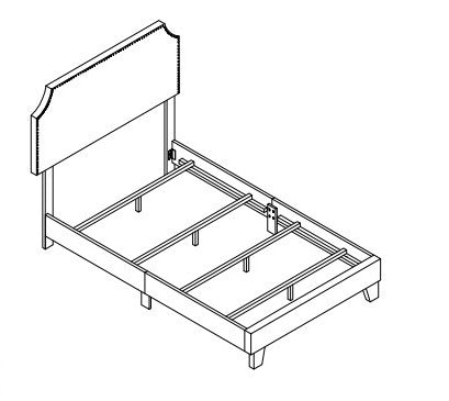 QUEEN SIZE- (2116 DARK GREY)- VELVET FABRIC BED FRAME- (BOX SPRING REQUIRED)