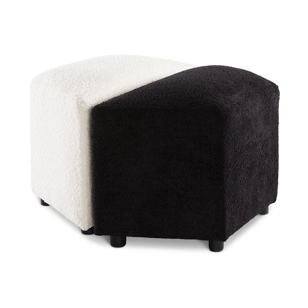 (thomas BLACK/ GREY- 2 PACK)- VELVET FABRIC- OTTOMAN