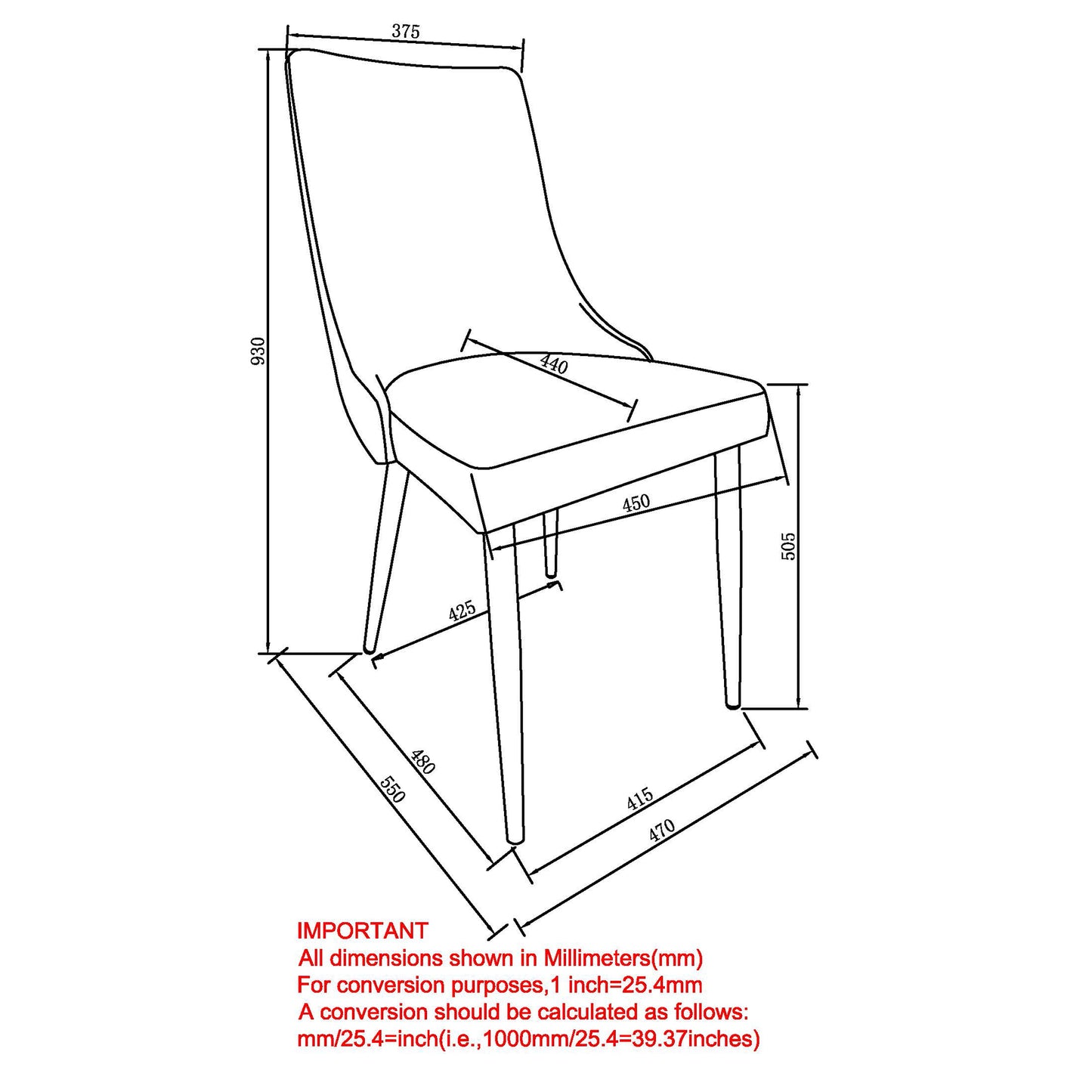 (VENICE GREY- 2 PACK)- FABRIC DINING CHAIRS