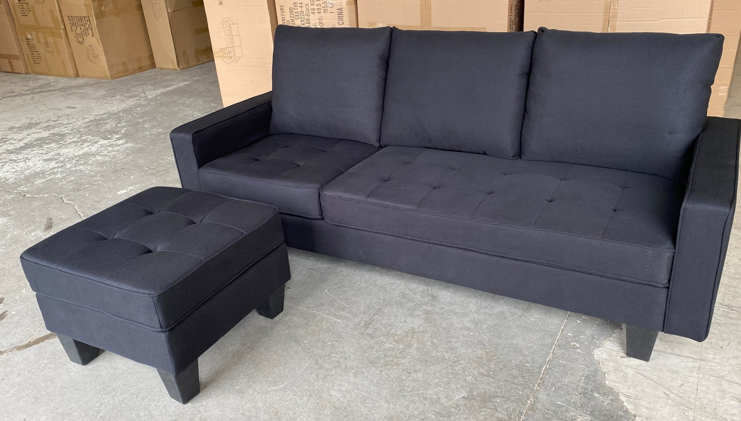 (2209 BLACK)- FABRIC- REVERSIBLE- SECTIONAL SOFA