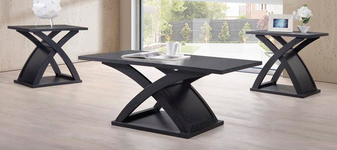 (ANNA ESPRESSO- 3 PC. SET)- WOOD COFFEE TABLE- WITH 2 SIDE TABLES