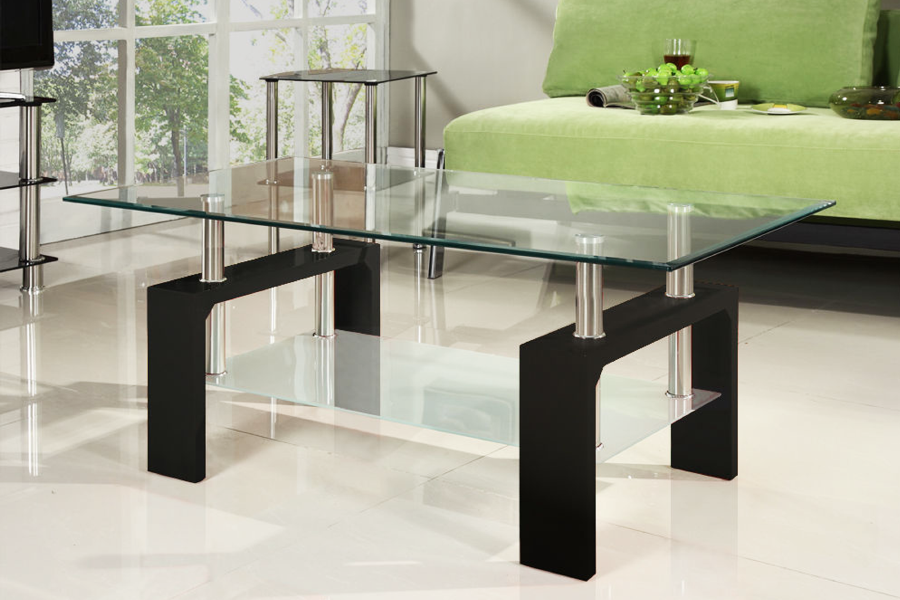 (2004 ESPRESSO) - 42" GLASS COFFEE TABLE