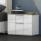 (HARVEY TWO TONE WHITE) - WOOD NIGHT STAND