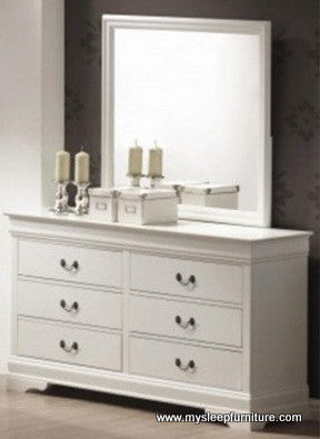 (LP WHITE BO- 6)- DRESSER + MIRROR
