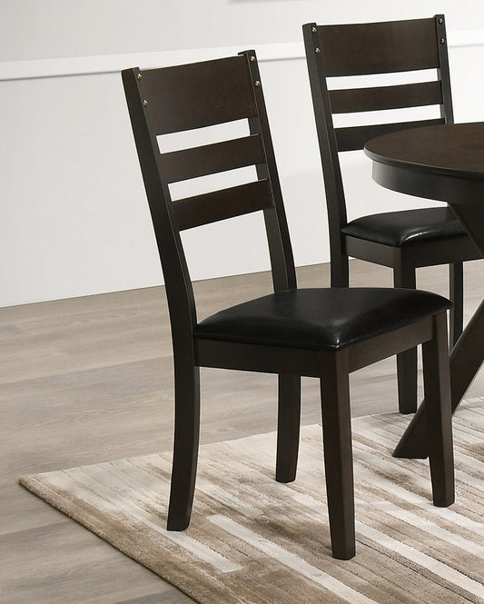 (1091 ESPRESSO- 2 PACK)- WOOD DINING CHAIRS