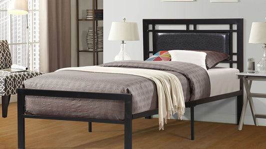 KING SIZE- (1148 USB BLACK)- METAL BED FRAME- WITH SLATTED PLATFORM