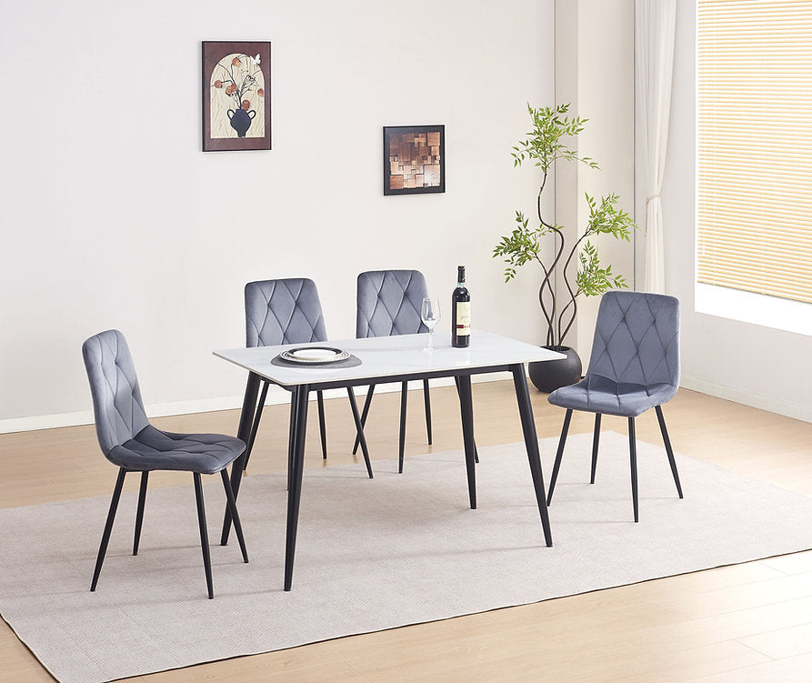(1630- 1632 GREY- 5)- SINTERED STONE DINING TABLE WITH 4 CHAIRS- OUT OF STOCK UNTIL NOVEMBER 30, 2025