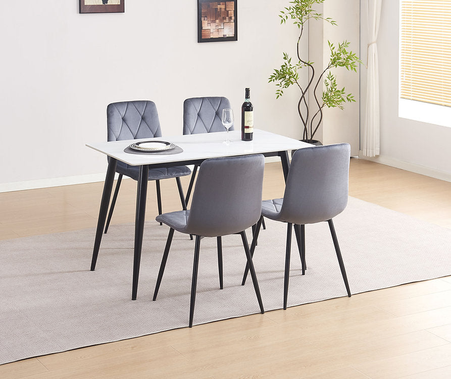 (1630- 1632 GREY- 5)- SINTERED STONE DINING TABLE WITH 4 CHAIRS- OUT OF STOCK UNTIL NOVEMBER 30, 2025
