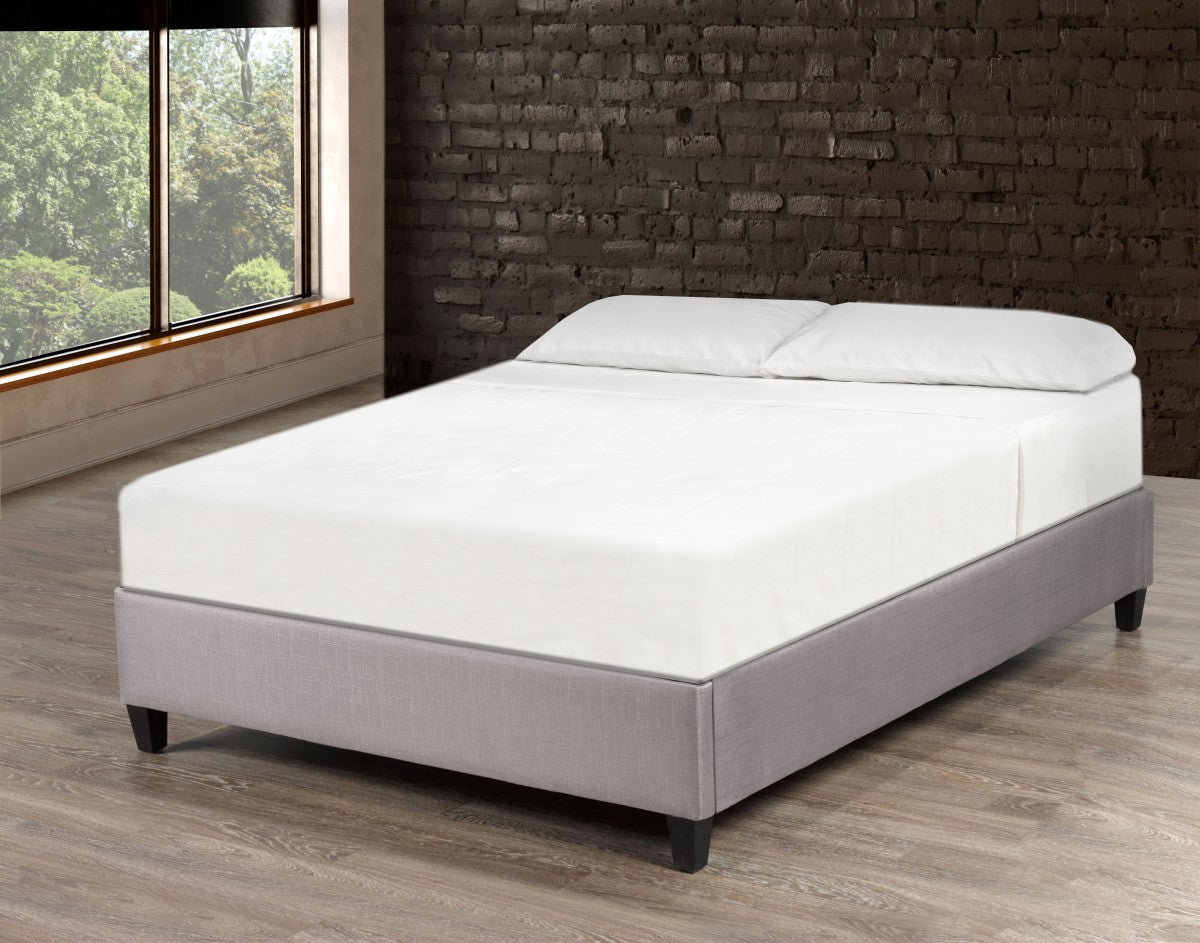 DOUBLE (FULL) SIZE- (DOUGLAS 151153 GREY)- FABRIC PLATFORM BED FRAME- WITH SLATS