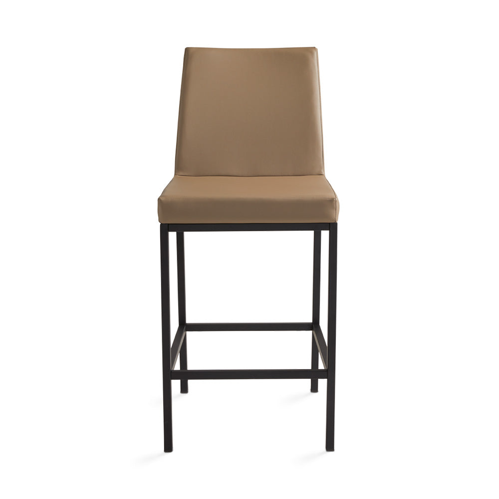 (HAVANA TAUPE)- LEATHER COUNTER STOOL